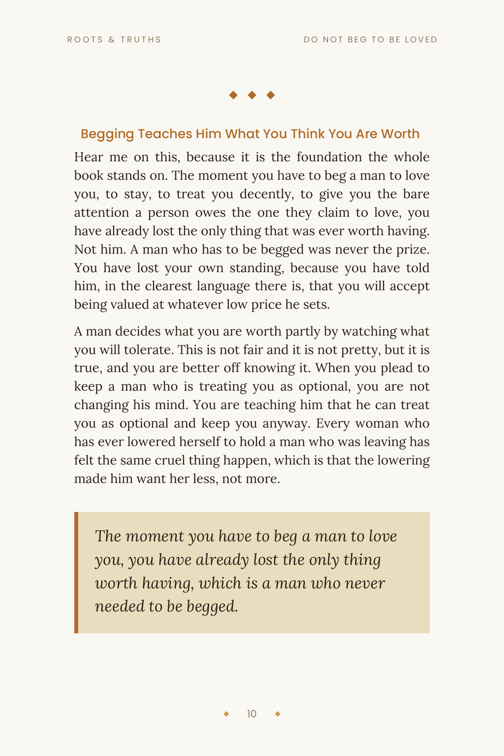 Do Not Beg to Be Loved (For Her) - Roots & Truths eBook