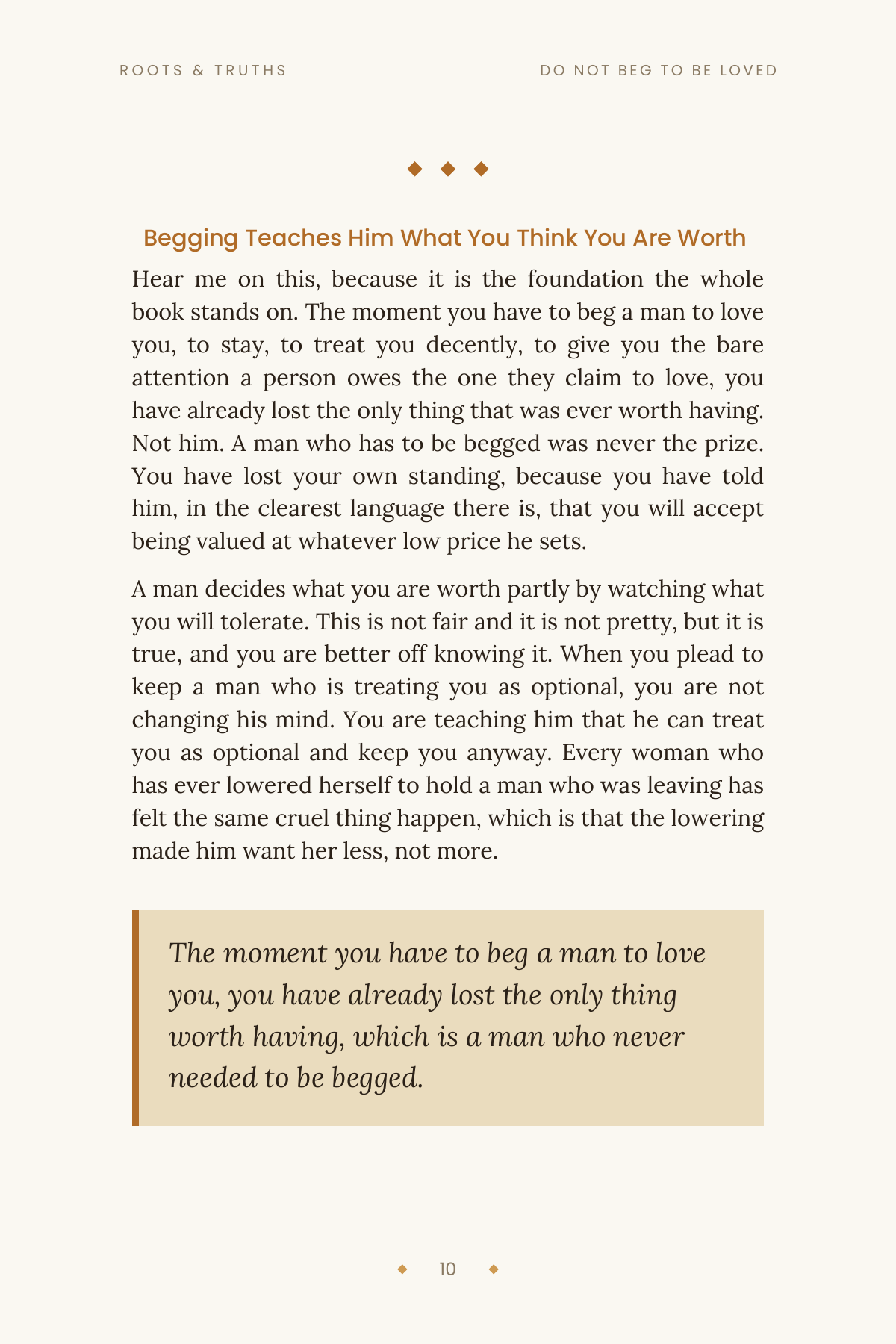 Do Not Beg to Be Loved (For Her) - Roots & Truths eBook