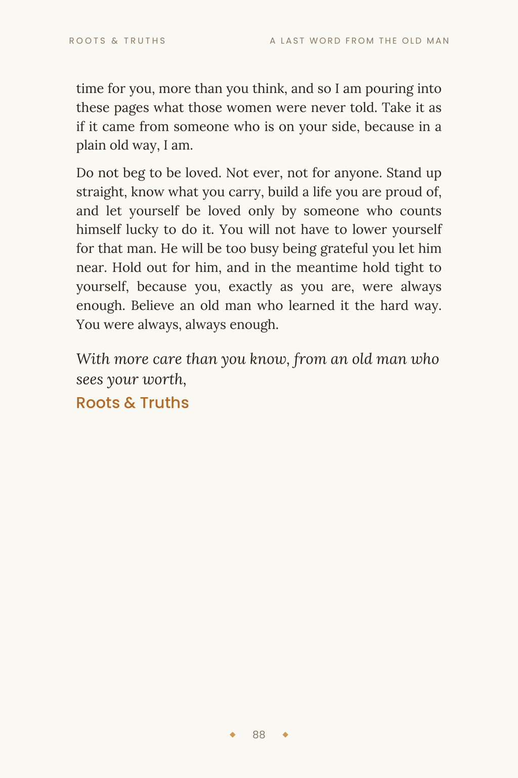 Do Not Beg to Be Loved (For Her) - Roots & Truths eBook