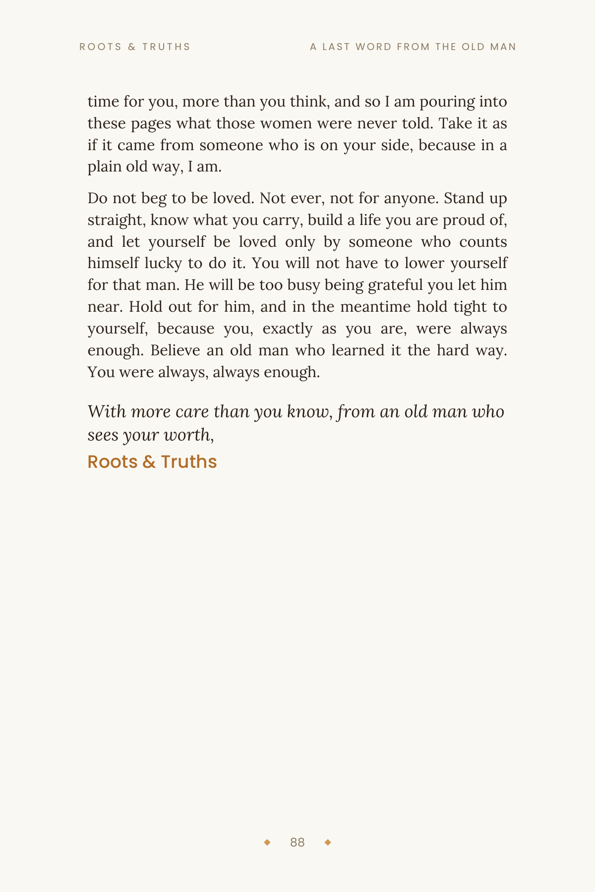 Do Not Beg to Be Loved (For Her) - Roots & Truths eBook